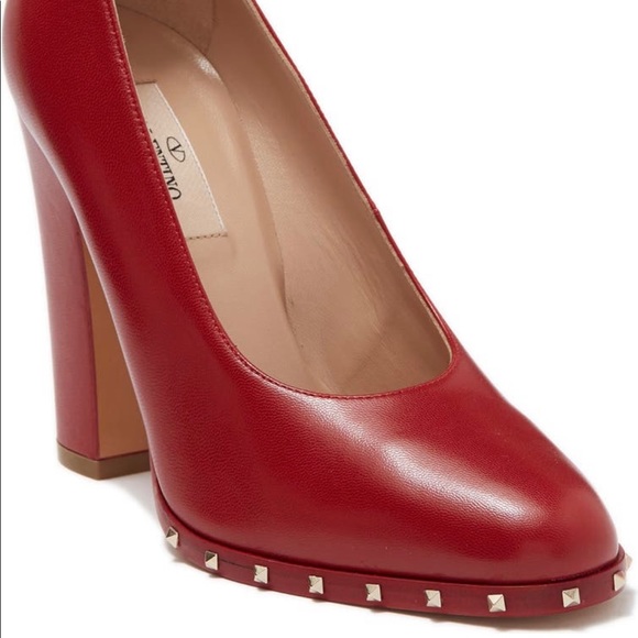 NWT  $945 VALENTINO Block Heel Pump 100% Authentic ,Size EU 38 1/2 / US 8 - Picture 7 of 16